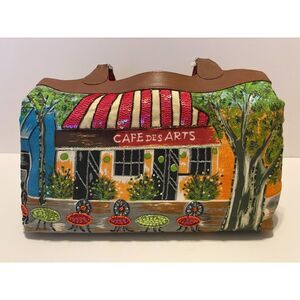 Christy by Christiana Purse C110108 Cafe Shopper Magentic Snap Embellished NWT